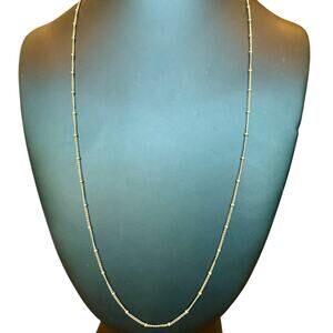 Satya Gold Tone Designer Signed Ball Brad Link Style Chain Necklace 25”